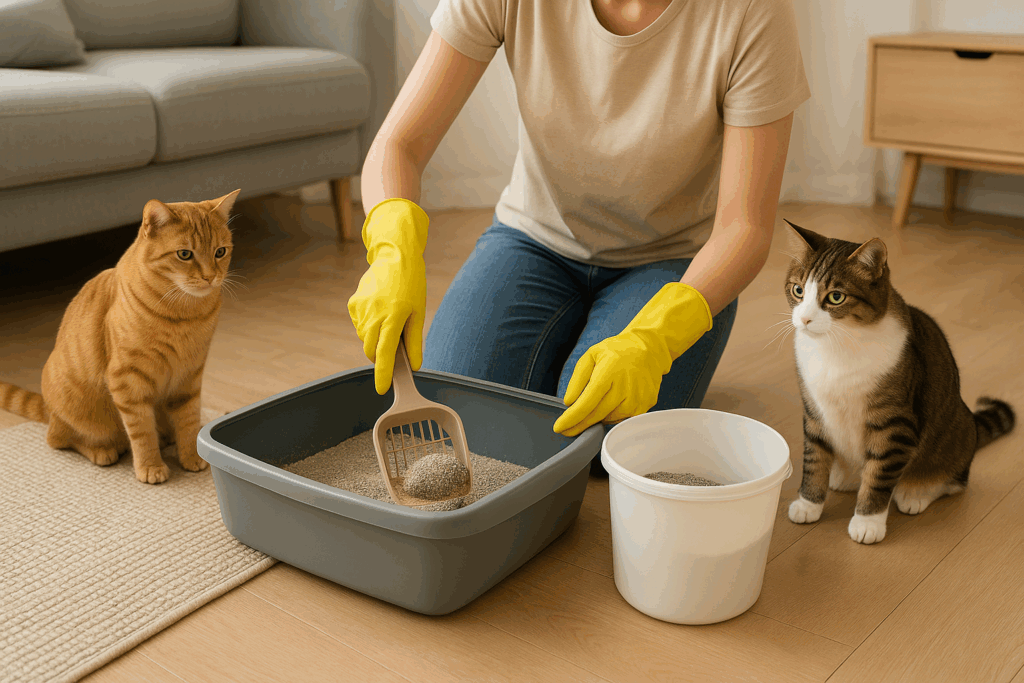 Caixas de areia gatos e consulta para gatos